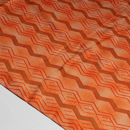 Mönstrade Modetyger - Orange Grön Chevron Sick Sack Linjer 89