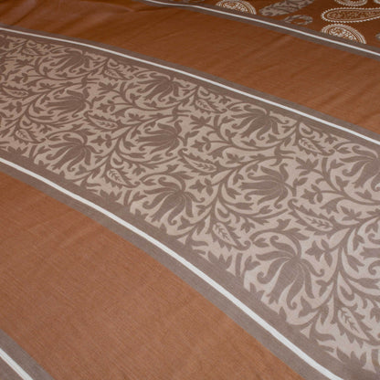 Mönstrade Chiffongtyger - Chiffong Brun Beige Blommigt Benvit Paisley Border 100