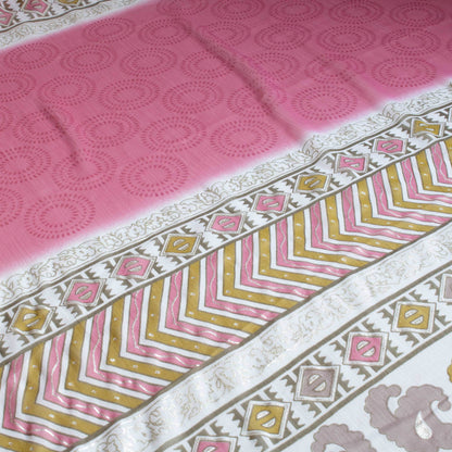 Mönstrade Chiffongtyger - Chiffong Silver Skimmer Rosa Grön Grå Benvit Paisley Rapport 109