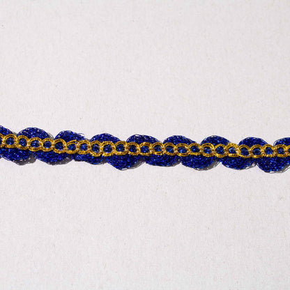 Band - Tygband Blå Guld Skimmer 1cm 65