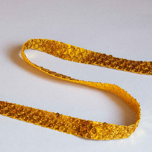 Band - Skimmer Guld Röd  Orange  Paljett 2cm 81