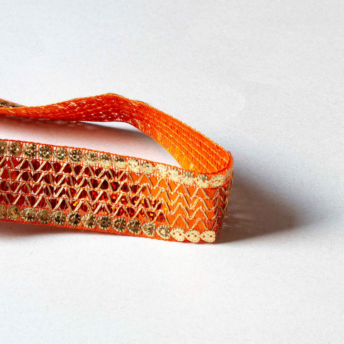 Band - Paljett Guld Orange 3,5cm 133